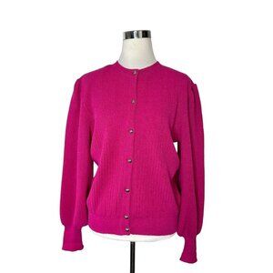 Maus & Hoffman Alpaca Wool Cardigan Sweater Size 38 hot pink Vintage Austria